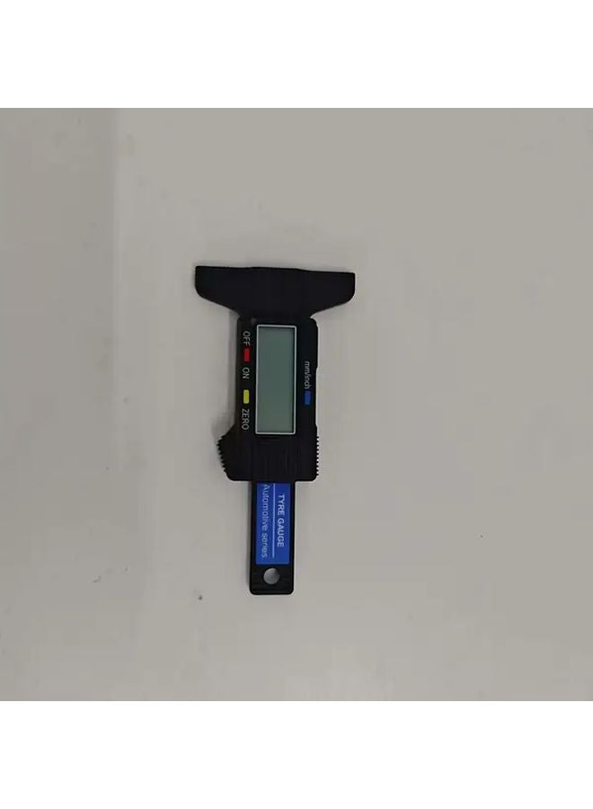 مقياس عمق مداس الإطارات الرقمي الأسود بشاشة LCD أداة متينة للدراجات النارية وسيارات الدفع الرباعي والشاحنات - Image 1