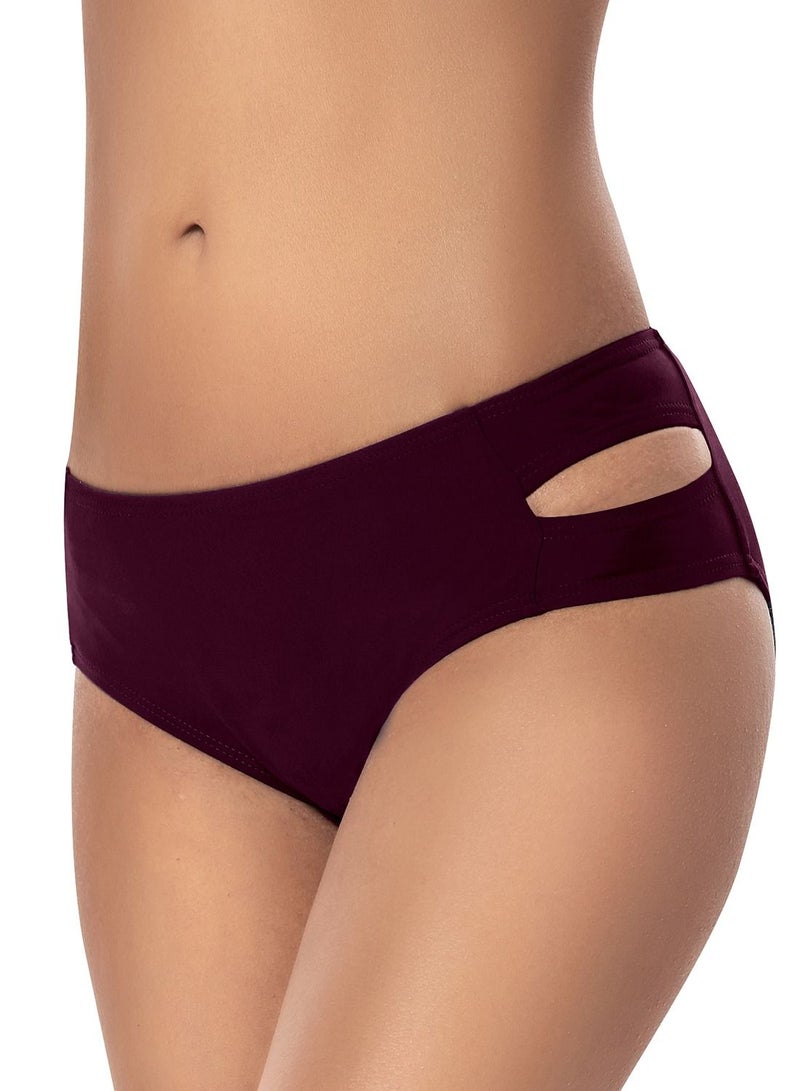 Loquat Deep purple solid color swimsuit Split type halter belt suspenders swimsuit lady bikini  - Image 5