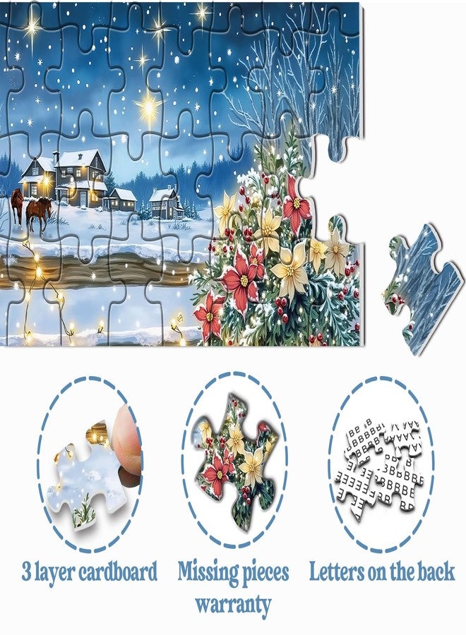 PPuzzling Winter Country Puzzles for Adults 1000 Pieces, Snowy Cowboy Boots Farm Jigsaw Puzzles, Cozy Rustic Landscape Puzzle - Image 5
