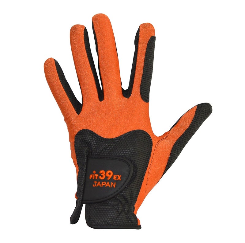 Fit39 EX Golf Gloves (Black/Orange) (Large) - Image 1