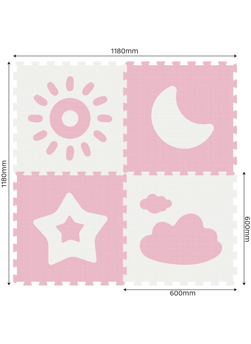 Sunta Sunta - Weather Series Classic Puzzle Mat 4pc - Pink  - Image 1