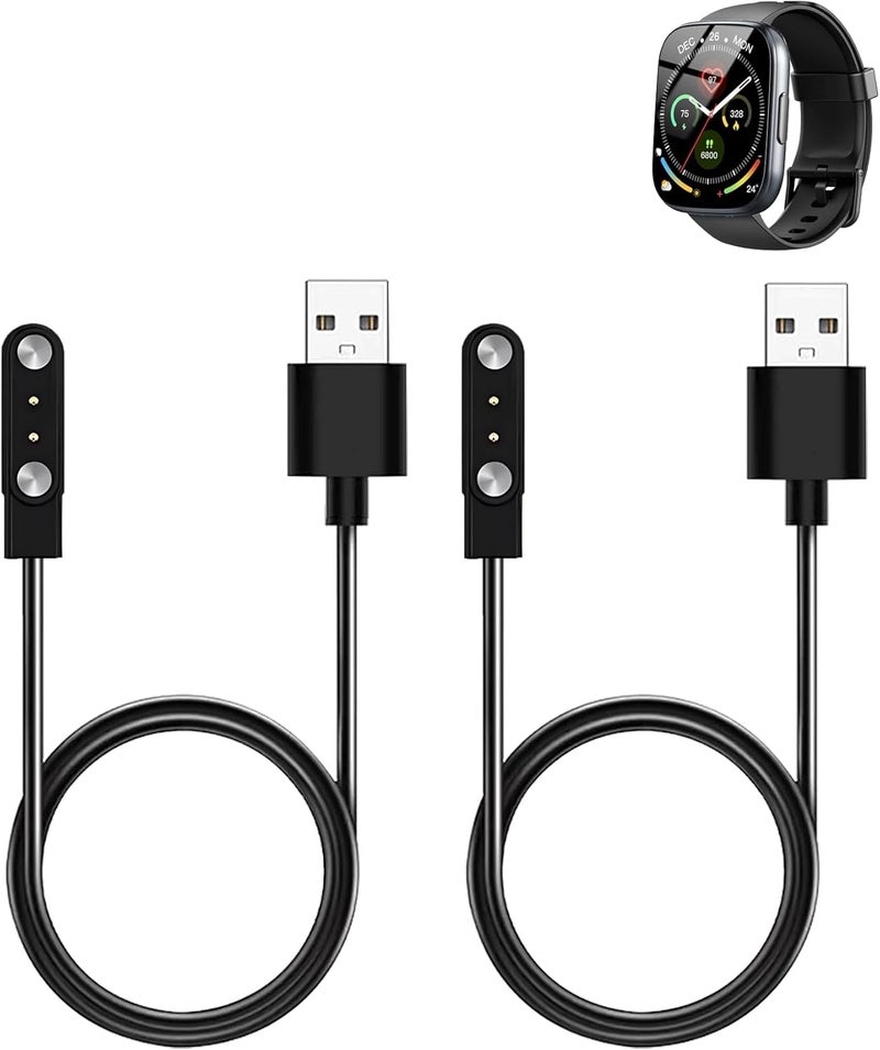 WUNIAK Charging Cable for Cillso T80 Smart Watch, Magnetic USB Flexible Charging Cable Accessories for Cillso T80 Smart Watch,(2 Pack) - Image 1
