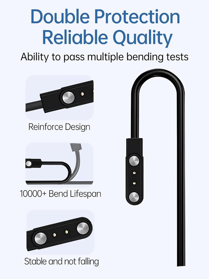 WUNIAK Charging Cable for Cillso T80 Smart Watch, Magnetic USB Flexible Charging Cable Accessories for Cillso T80 Smart Watch,(2 Pack) - Image 3