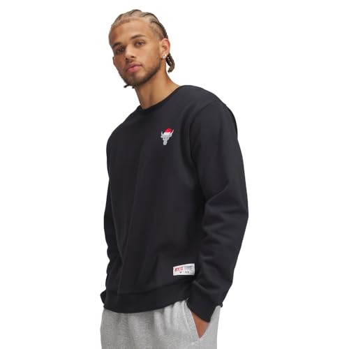 Under Armour Men's Project Rock Red One Sleighin Gains Crew Neck Sweatshirt, (001) Black / / White, Medium - Image 5