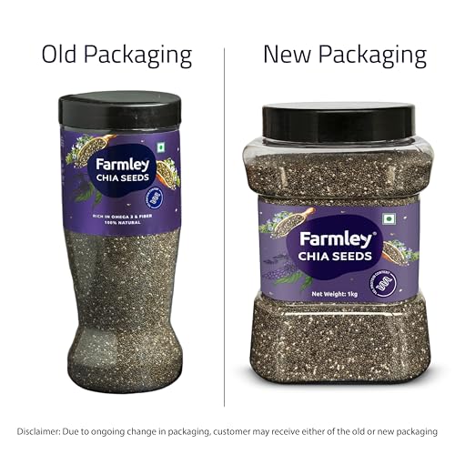 Farmley Chia Seeds 1 Kg, I Seeds for Eating | Seeds for Weight Management | Rich in Calcium, Omega-3, Protein, Fibre, & Non GMO, Reusable Jar (Pack of 1) - Image 2