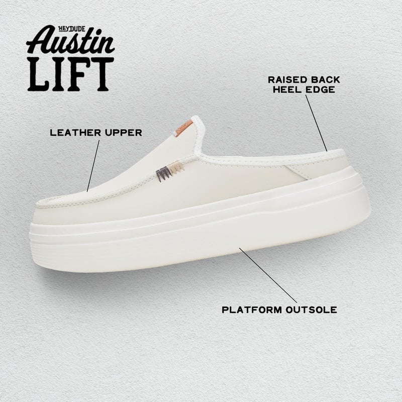 HEYDUDE Austin Lift Leather Women - White - Image 2