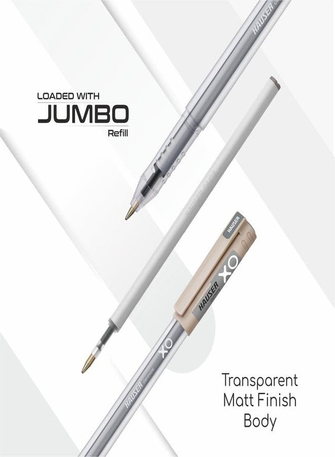 Hauser XO Jumbo Ball Pen | Fine Tip With Smooth Ink Flow System | Comfortable Grip With Smudge Free Writing | Sturdy & Refillable Pen | Black Ink, Pack Of 10 - Image 3