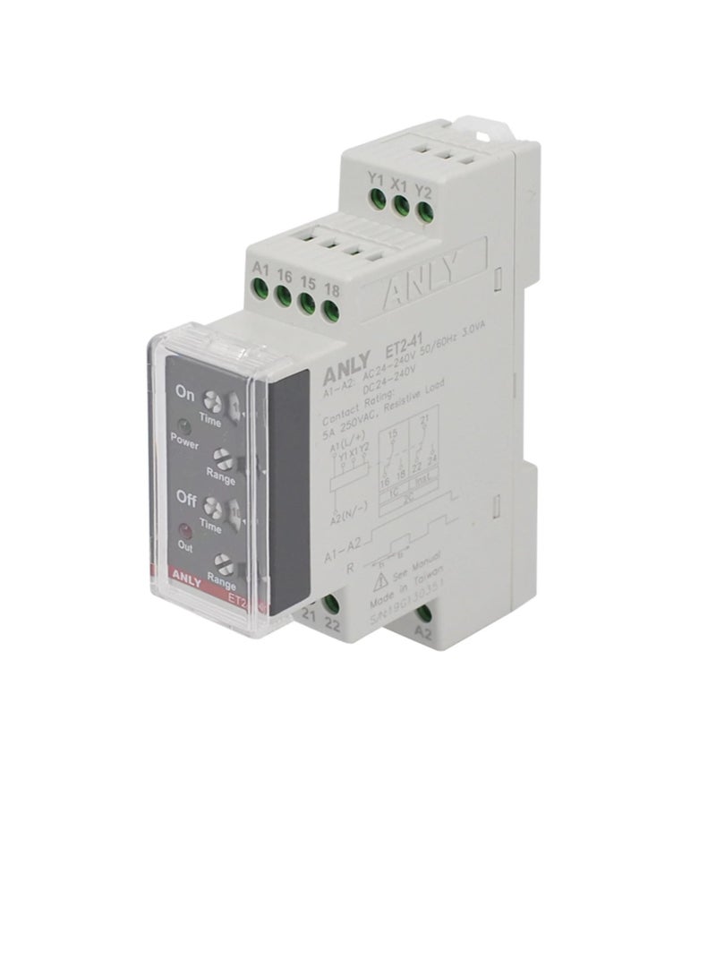 ANLY Analog Twin Timer AC/DC 24-240V ET2-41 Anly Electronics  - Image 1