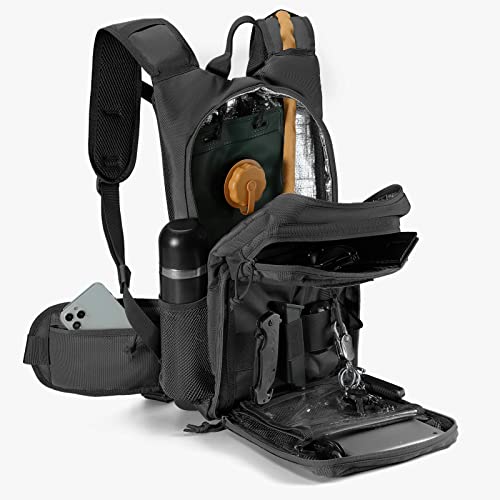 FRTKK Tactical Hydration Pack Backpack, Military Molle Water Backpack for Hiking Running Cycling Climbing Hunting Fishing(No Water Bladder Included) (Black) - Image 4