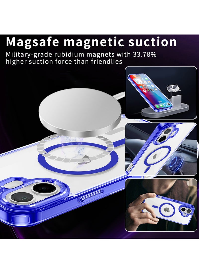 ICARLUS For Apple iPhone 16 Case Compatible with MagSafe TPU+PC Anti-Scratch Cover - Blue  - Image 2