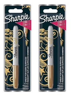 Sharpie 2-Piece Metallic Permanent Marker Gold Color Ink  - Image 1