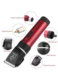 SMINIKER Sminiker Low Noise Horses Clippers Rechargeable Cordless Pet Clippers Grooming Kit with Storage Bag 5 Speed Professional Animal Clippers Pet Grooming Kit  - Image 3