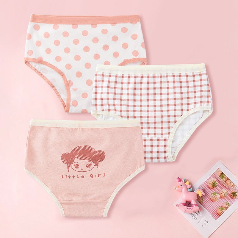 Kids Cotton Triangle Underwear for Girls DH051 triangle color mix and match