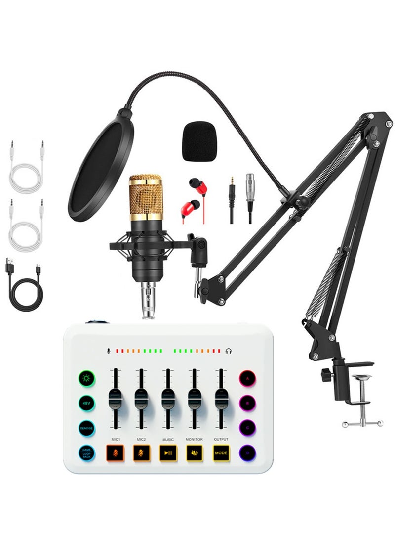 XiuWoo Podcast Equipment Bundle, BM800 Condenser Podcast Microphone Bundle Kit with F9 Live Sound Card, Streaming Audio Mixer Studio All-in-one Beginner Podcast Package for Recording YouTube TikTok  - Image 1
