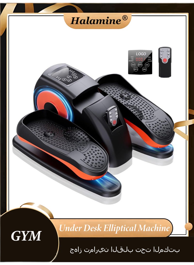 Halamine Under Desk Elliptical Machine, Ellipse Leg Exerciser for Seniors Fully Assembled, Quiet & Portable Electric Seated Pedal Exerciser with Remote Control & 12 Adjustable Speeds, black - Image 1