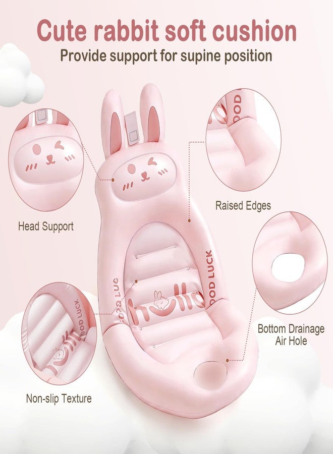 IcyByte Inflatable Baby Bathtub with Seat Cushion & Air Pump, Newborn to Toddler Bath Tub, Foldable Portable Toddler Tub for Shower Sink, Non-Slip Texture, Quick-Drain, Travel-Ready, Pink - Image 2