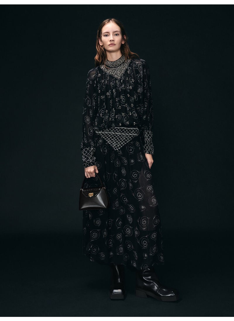 Charles & Keith CHARLES & KEITH Arwen Croc-Effect Braided-Strap Top Handle Bag & Crossbody Bag for Women - Black  - Image 2