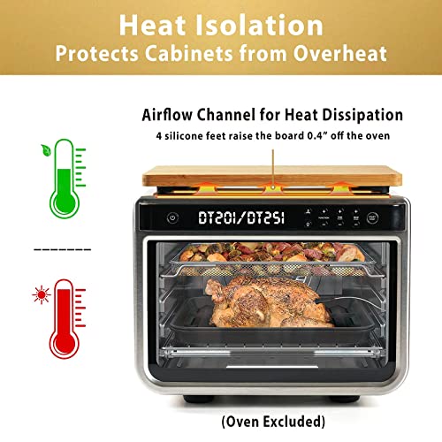 Umilife Cutting board for Convection Toaster Oven, Compatible with Ninja DT201/DT251 Foodi Air Fryer, with Heat Resistant Non-Skid Silicone Feet, Creates Storage Space, Protects Cabinets Cupboard, 16.3x13.1” - Image 3