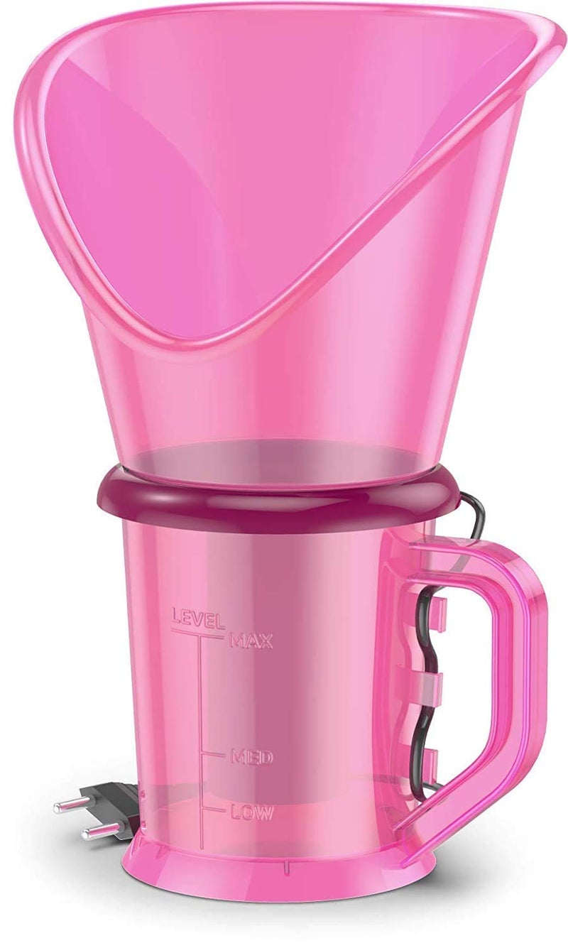 NEXT ANGLE STOREMART Vaporizer with 2 Attachments Facial Sauna Steamer Nose SteamerCold Nozzle Inhaler Nose Vaporiser steamer vaporizer Pink - Image 3