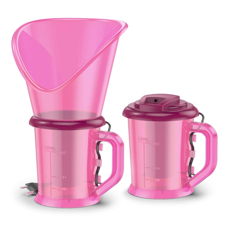 NEXT ANGLE STOREMART Vaporizer with 2 Attachments Facial Sauna Steamer Nose SteamerCold Nozzle Inhaler Nose Vaporiser steamer vaporizer Pink - Image 2