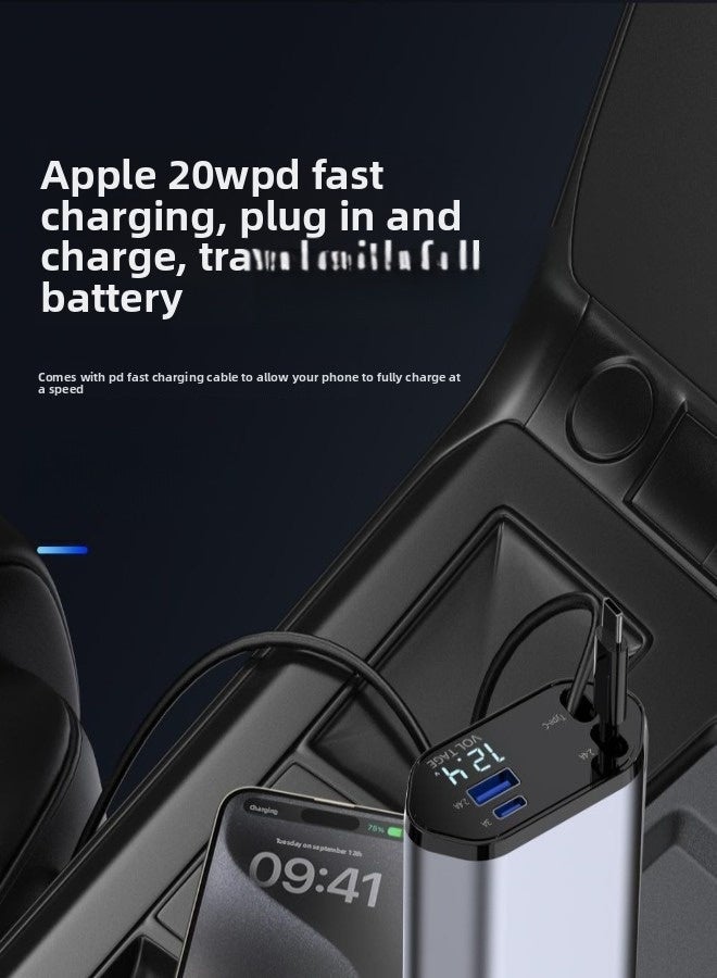 12/24V 120W Fast Car Charger with Retractable Charging Cable Fast Car Power Adapter PD20W for iPhone Type C 40W Car Bluetooth USB Charger Plug with iPhone,Samsung,Galaxy,Huawei,Xiaomi - Image 4