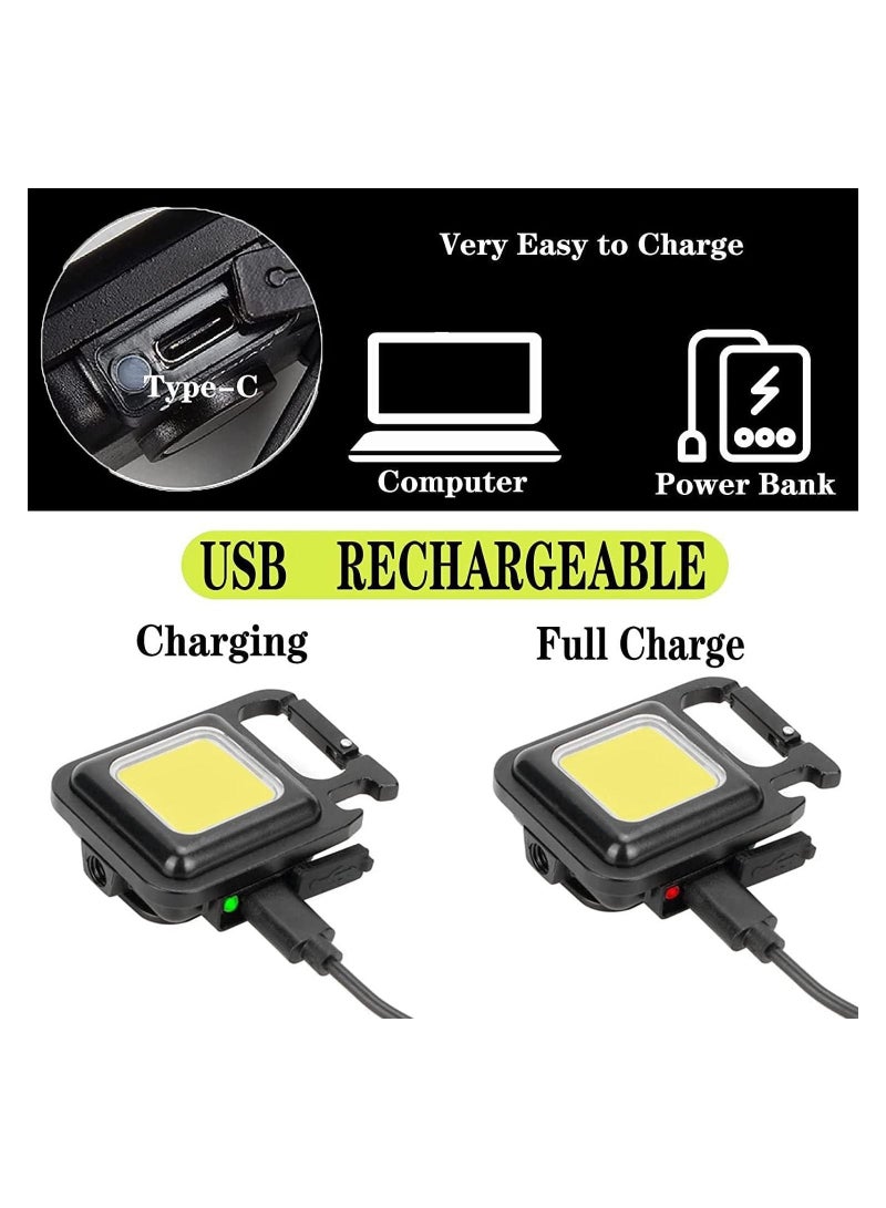 Mini Flashlight, 800Lumens COB Bright Rechargeable Keychain Flashlights,  - Image 4