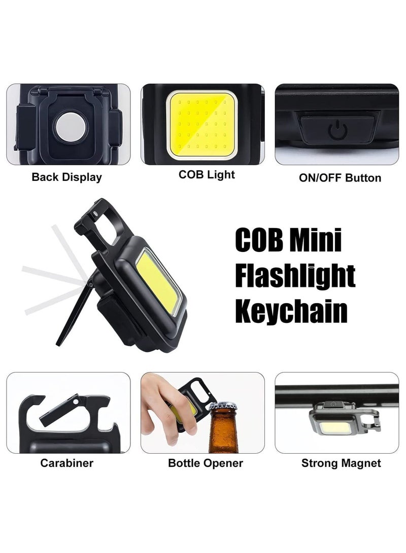 Mini Flashlight, 800Lumens COB Bright Rechargeable Keychain Flashlights,  - Image 2