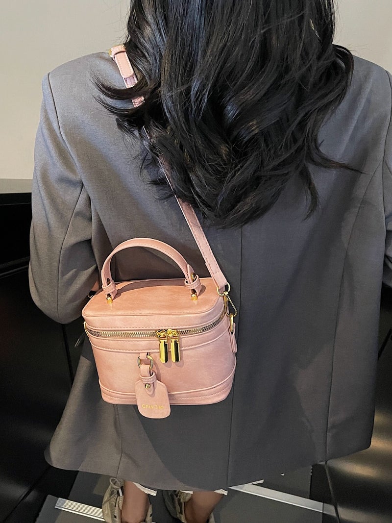 Super Small Bag Women'S Solid Color Retro Fashionable Shoulder Crossbody Bag Korean Style Portable Box Cosmetic Bag - Image 5