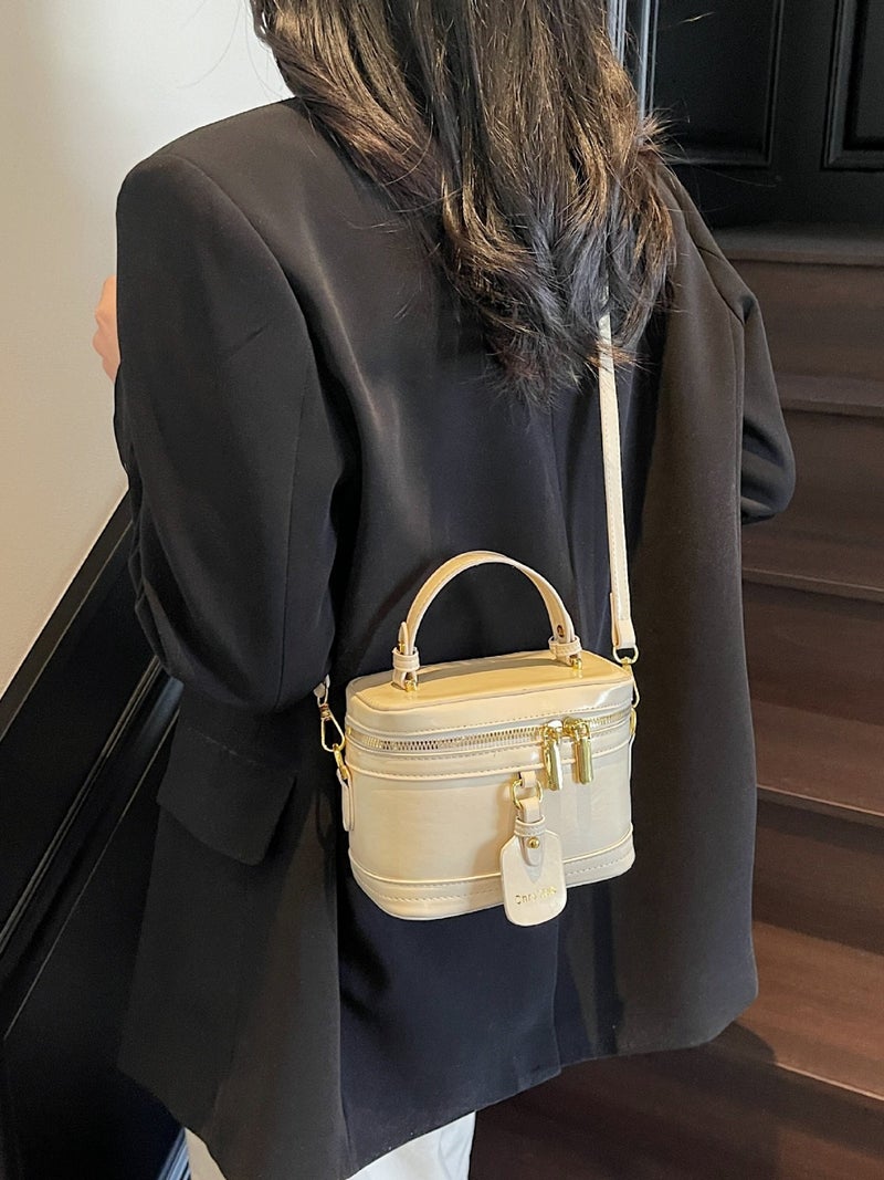 Super Small Bag Women'S Solid Color Retro Fashionable Shoulder Crossbody Bag Korean Style Portable Box Cosmetic Bag - Image 4