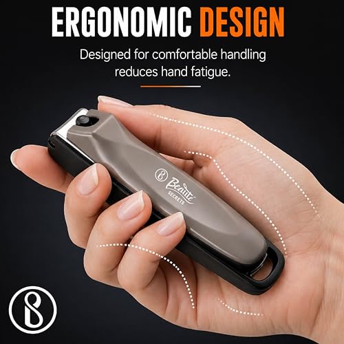 Beauté Secrets 2 Pieces Nail Cutter Set with Catcher, No Splash Fingernail Toenail Clippers Nail Cutter Set, Black Stainless Steel, Good Gift for Women and Men (Premium | 25A) - Image 4