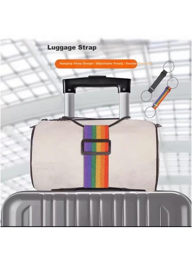 Bwnk Luggage Strap Set Rainbow Color 2-pack For Suitcase Backpack Trolley Bag Packing Binding Straps - Image 1