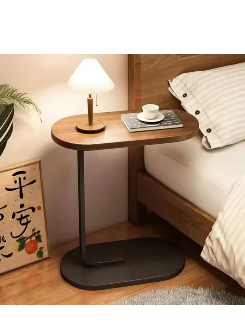 Generic Shaped End Table, Side Table for Couch and Bed, Small Side Table, TV Tray Table for Small Spaces, Living Room, Bedroom, Rustic Snack Table 45*30*63CM  - Image 2