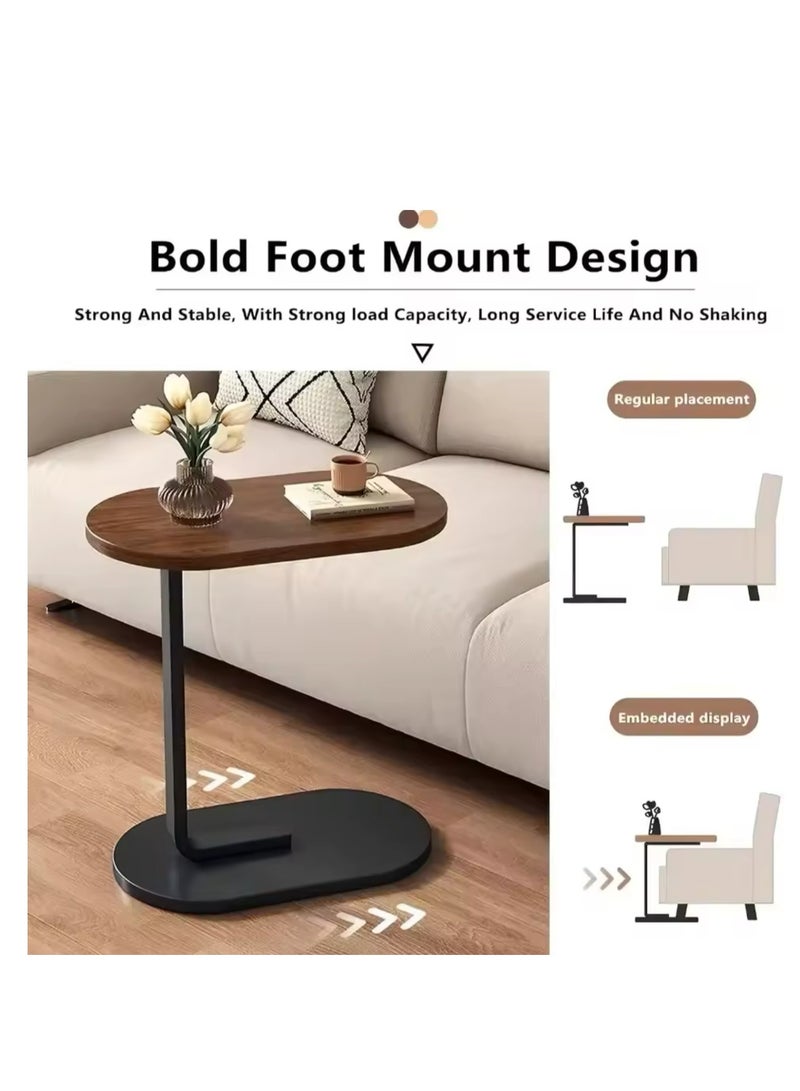 Generic Shaped End Table, Side Table for Couch and Bed, Small Side Table, TV Tray Table for Small Spaces, Living Room, Bedroom, Rustic Snack Table 45*30*63CM  - Image 3