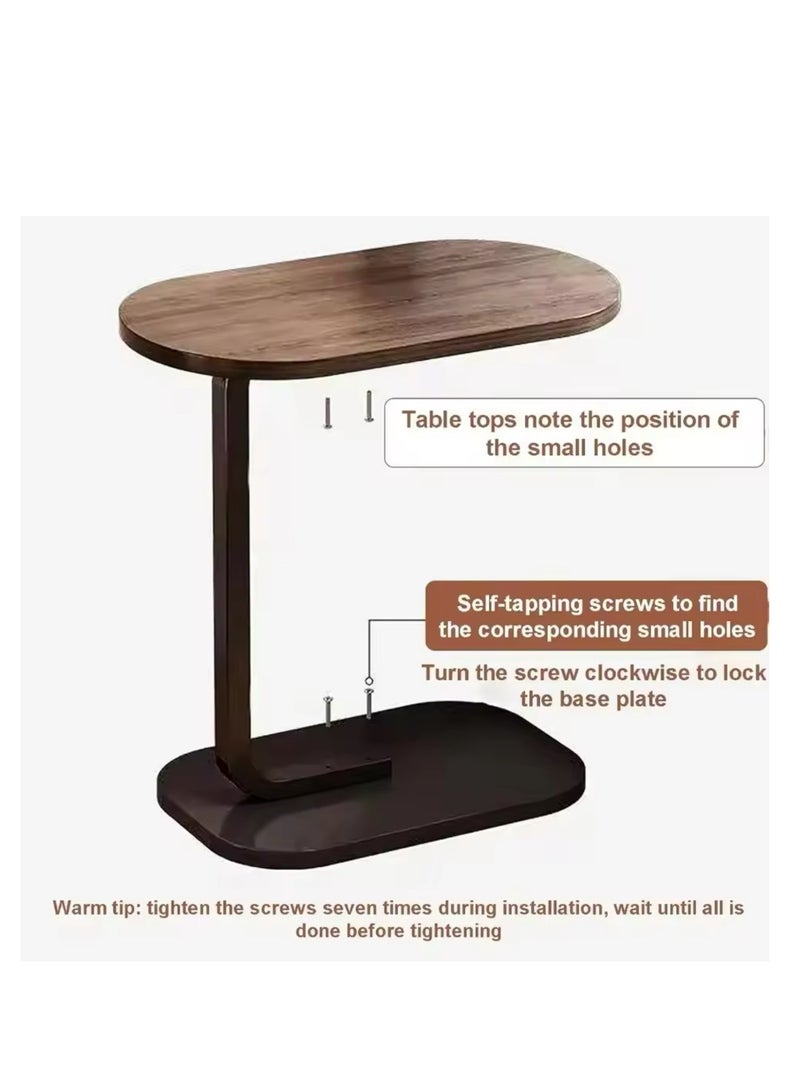 Generic Shaped End Table, Side Table for Couch and Bed, Small Side Table, TV Tray Table for Small Spaces, Living Room, Bedroom, Rustic Snack Table 45*30*63CM  - Image 4