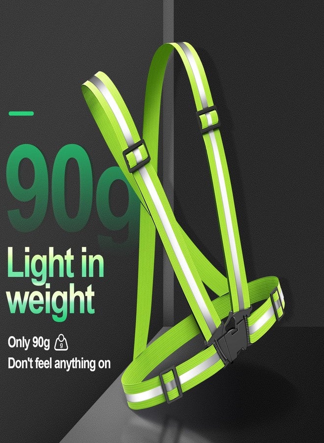 Ghzaocu 2 Packs Reflective Vest Running Gear, High Visibility Reflective Running Gear Adjustable Elastic Safety Vest for Night Jogging, Biking, Walking or Dog Walking, Running Vest for Men Women Children - Image 4