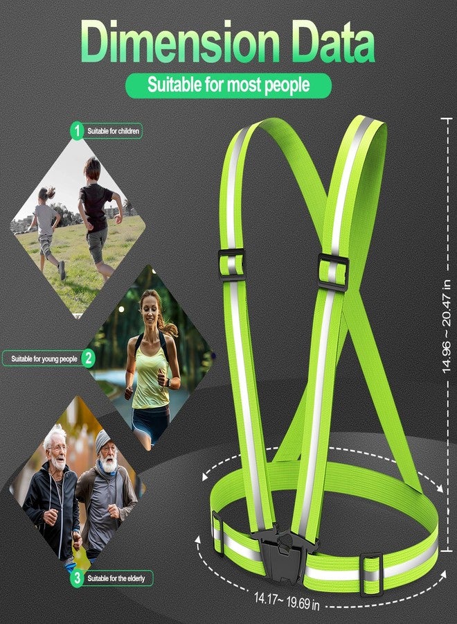 Ghzaocu 2 Packs Reflective Vest Running Gear, High Visibility Reflective Running Gear Adjustable Elastic Safety Vest for Night Jogging, Biking, Walking or Dog Walking, Running Vest for Men Women Children - Image 3