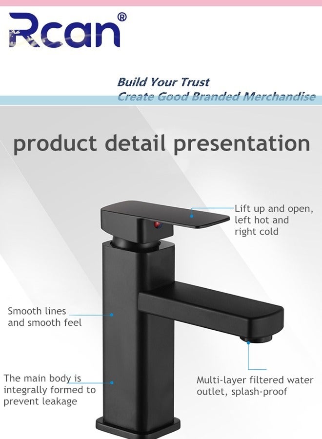 Rcan Kitchen Faucet Countertop SUS304 Stainless Steel Single Handle Sink Faucet Hot and Cold Dual Control Faucet Suitable for Kitchen Bathroom Balcony - Image 3