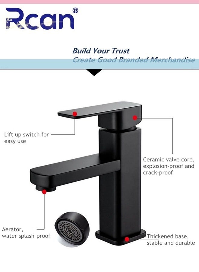 Rcan Kitchen Faucet Countertop SUS304 Stainless Steel Single Handle Sink Faucet Hot and Cold Dual Control Faucet Suitable for Kitchen Bathroom Balcony - Image 4