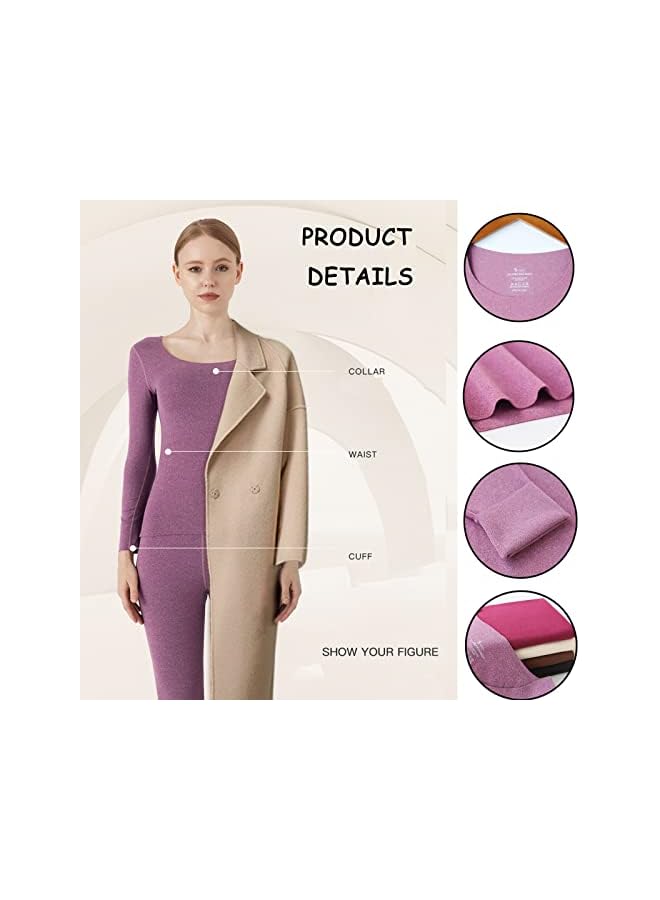 PROMASS promass Thermal Underwear Set for Men Women, Men's Soft Thermal Long Johns Set with Fleece Lined, Women's Warm Tops Bottoms Leggings for Cold Weather, Women Black,XL - Image 5