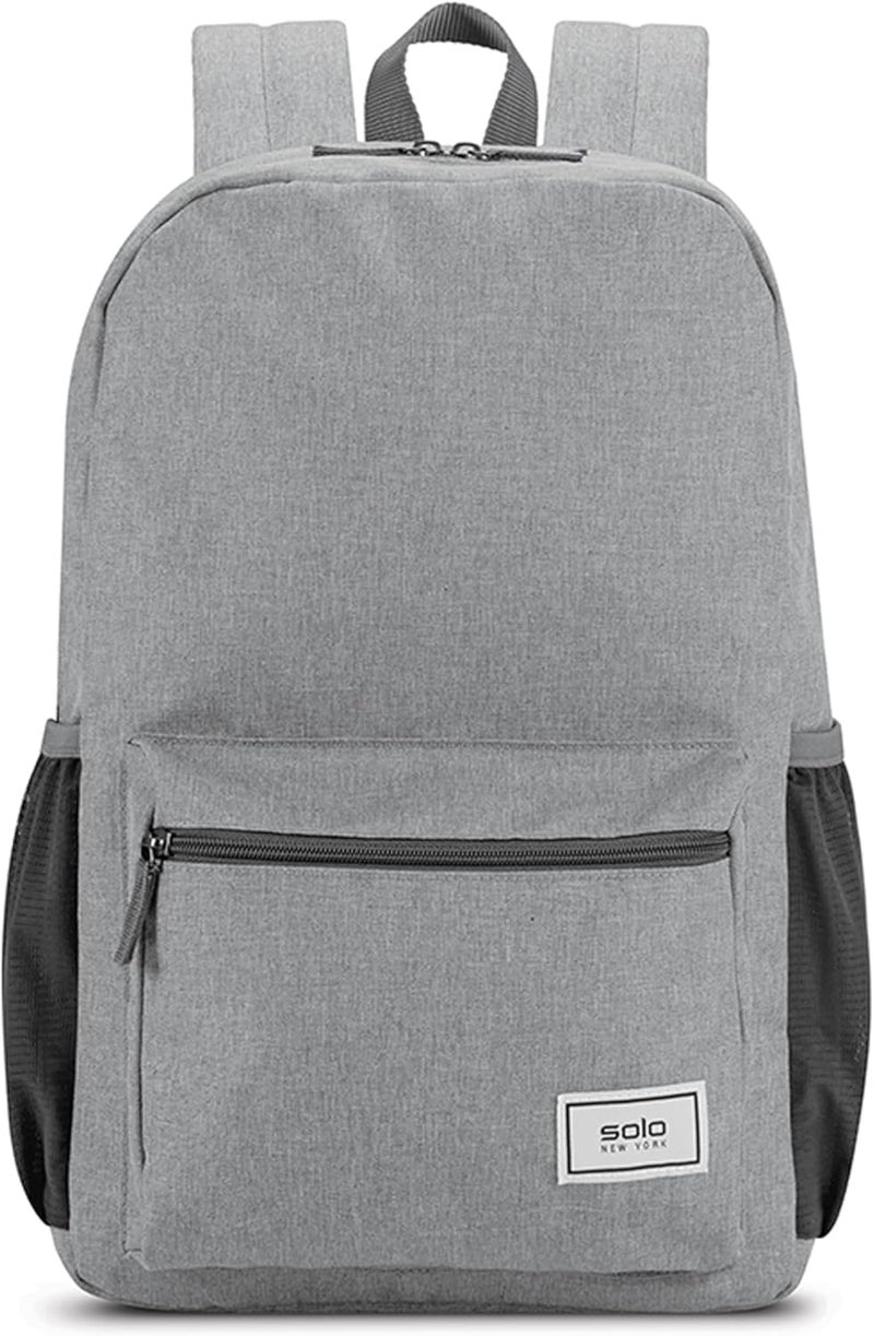 Solo New York Laptop Backpack for Women  Men Carry On Bookbag for Travel  Work Lightweight Bag Side Mesh Pockets Fits 156 Computer  ReSolve Grey - Image 1