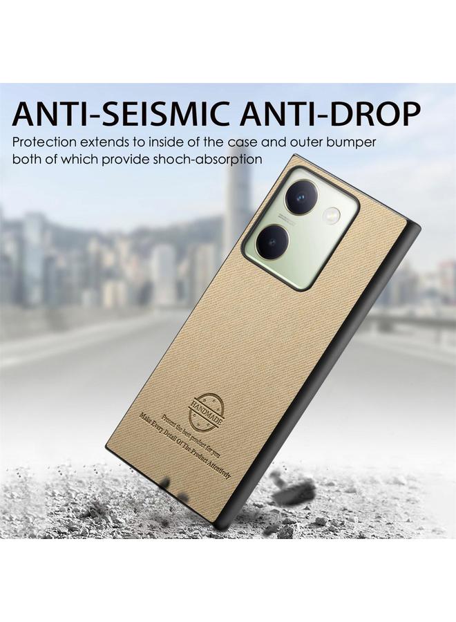 erorex Case For vivo Y300+ Twill Fabric Leather Skin Back Phone Case - Image 4