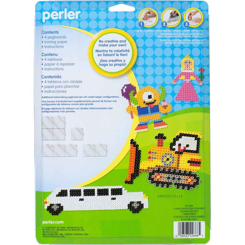 Perler Beads Large Square Pegboards for Kids Crafts, 4 pcs - Image 2