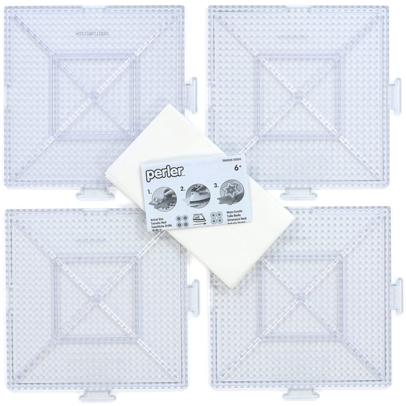 Perler Beads Large Square Pegboards for Kids Crafts, 4 pcs - Image 3