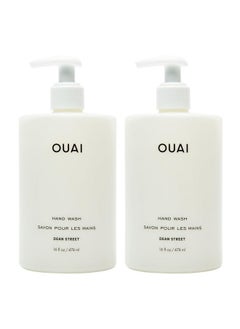 Ouai Hand Wash Full Size - Liquid Hand Soap With Jojoba, Avocado, & Rose Hip Oil For Replenished Skin - Gentle Exfoliating Bathroom + Kitchen Hand Soap - (2 Pack, 16 Fl Oz Each)  - Image 1