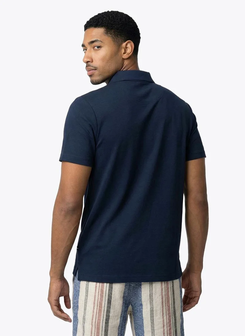 Nautica Men Regular Fit Short Sleeve Polo Shirt for Smart-Casual Wear-Blue