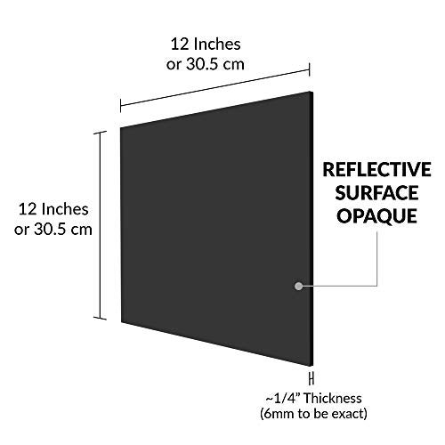 SimbaLux Acrylic Sheet Black Opaque Cast Plexiglass 12” x 12” Square Panel 1/4” Thick (6mm) Plastic Plexi Glass Board with Protective Paper for Signs, DIY Display Projects, Craft, Easy to Cut - Image 2
