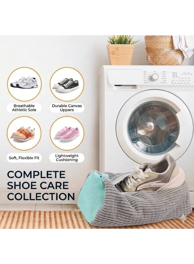 حقيبة تنظيف الأحذية (قطعتان)، حقيبة أحذية، حقيبة غسيل أحذية، حقيبة تنظيShoe Washing Bag for Washing Machine, 2 Pack Portable Shoe Care Bag Shoe Bag Washing Machine, Deep Cleaning Shoe Bag, Reusable Shoe Washing Bag for All Shoe Types and Sizes, Yellow and whiteف أحذية للغسالة، حقيبة غسيل أحذية، حقيبة غسيل أحذية قابلة لإعادة الاستخدام لجميع أنواع وأحجام الأحذية - Image 2