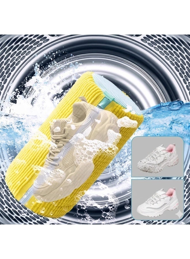 حقيبة تنظيف الأحذية (قطعتان)، حقيبة أحذية، حقيبة غسيل أحذية، حقيبة تنظيShoe Washing Bag for Washing Machine, 2 Pack Portable Shoe Care Bag Shoe Bag Washing Machine, Deep Cleaning Shoe Bag, Reusable Shoe Washing Bag for All Shoe Types and Sizes, Yellow and whiteف أحذية للغسالة، حقيبة غسيل أحذية، حقيبة غسيل أحذية قابلة لإعادة الاستخدام لجميع أنواع وأحجام الأحذية - Image 5