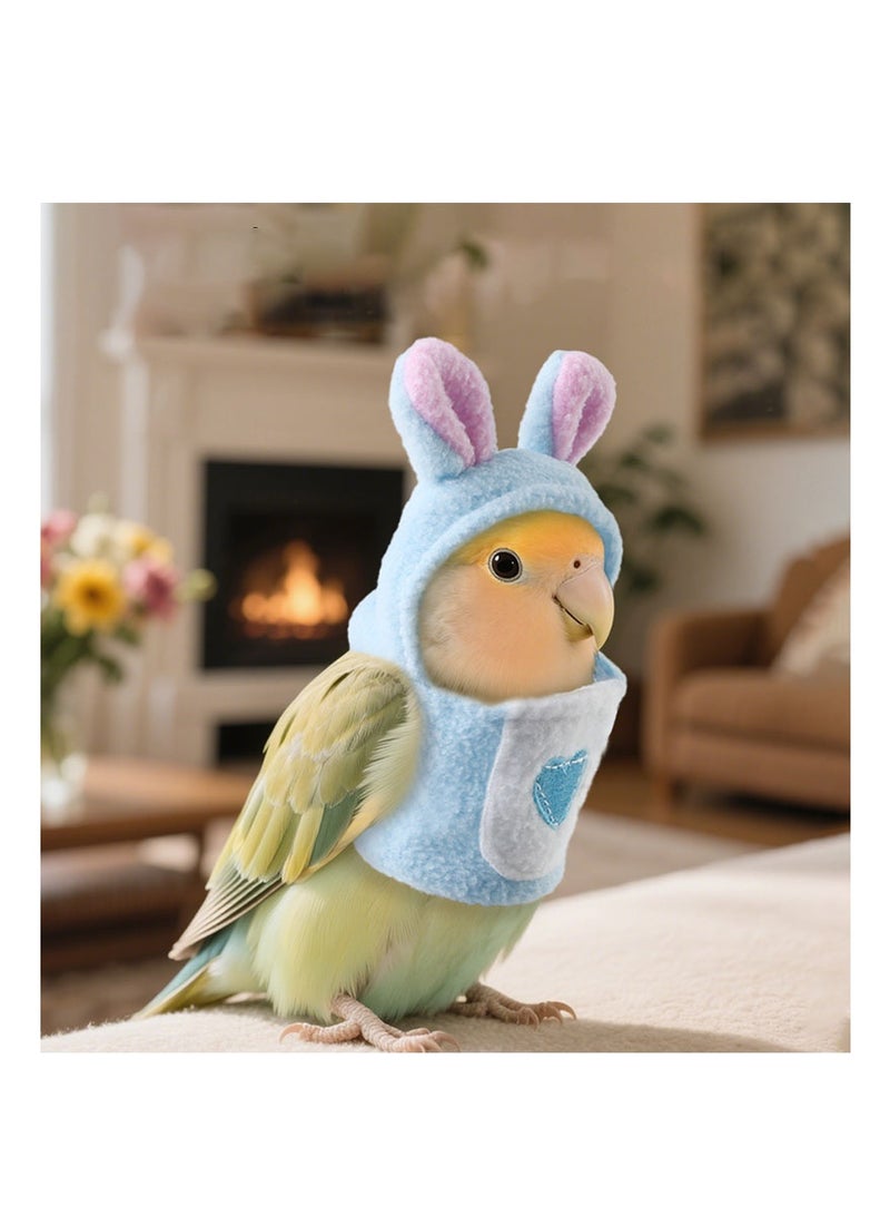 Geustos Bird Outfit Bird Costume, Parrot Diaper Flight Suit Rabbit Shape Hoodie Cosplay Photo Prop (1 Pack Blue) - Image 1