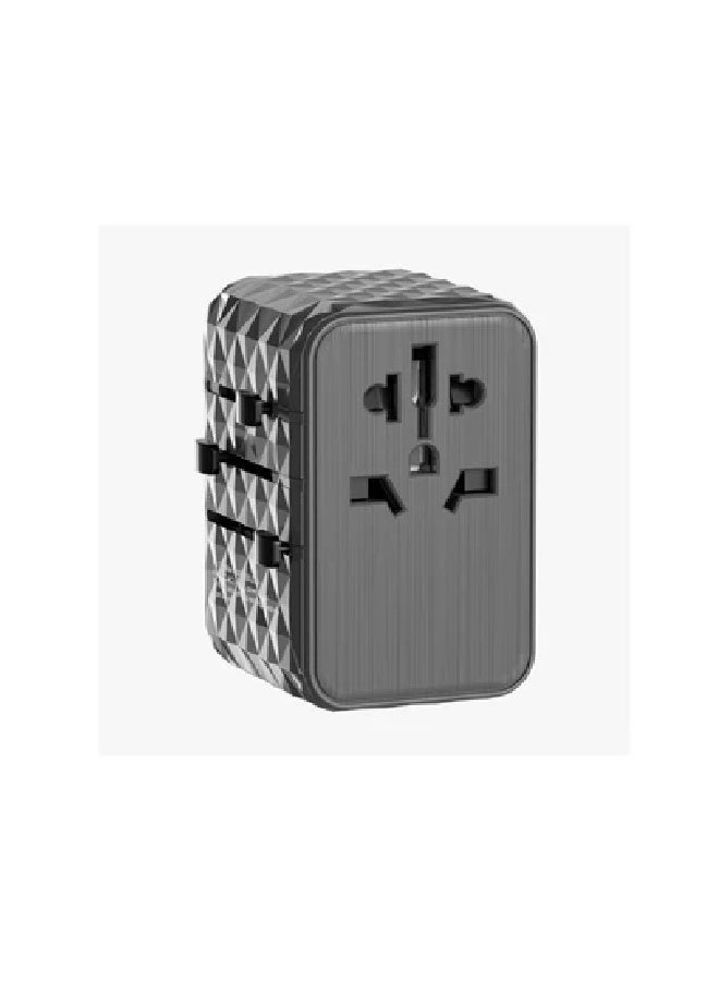 Powerology Universal Multi-Port Travel Adapter PD 65W ( 3X Type-C / 2X USB-A Ports ) - Image 2